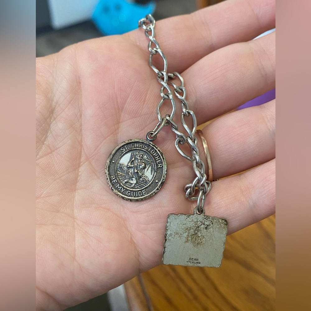 Beau Sterling St. Christopher Sterling Silver Charm Bracelet